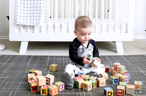 Black Linen Play Mat FINAL SALE